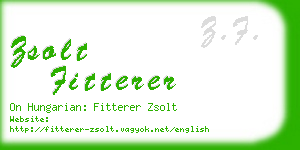zsolt fitterer business card